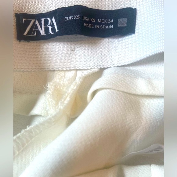 ZARA FLARED HIGH WAISTED PANTS  WHITE SIZE- XS NWOT - Picture 7 of 12